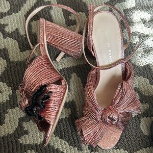 Loeffler Randall. Camillia knotted. Size 6. Metallic rose. Only worn once